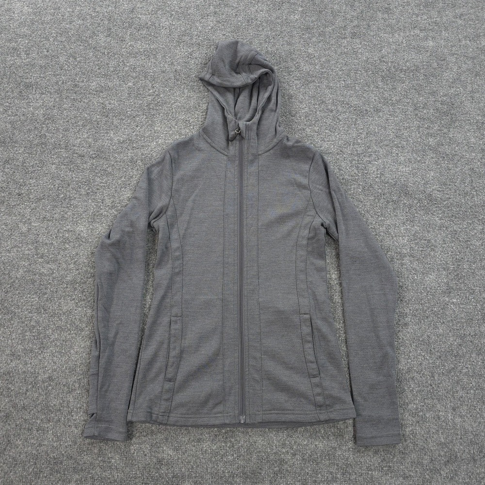 Woolx Hoodie Womens S Gray Zoey 100% Merino Wool Full Zip Hiking Trail Outdoors